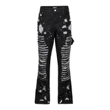  GWYN DOUBLE KNEE FLARE JEANS/ BLACK 