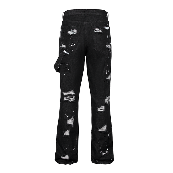  GWYN DOUBLE KNEE FLARE JEANS/ BLACK 