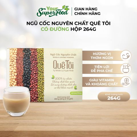 Ngũ Cốc Nguyên Chất Quê Tôi Có Đường Và Không Đường, Hộp 264g