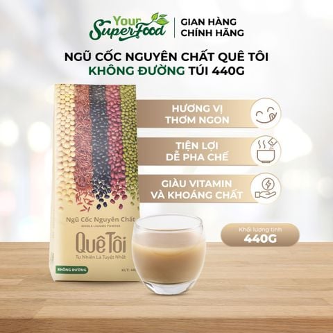 Ngũ Cốc Nguyên Chất Quê Tôi Không Đường, Túi 440g