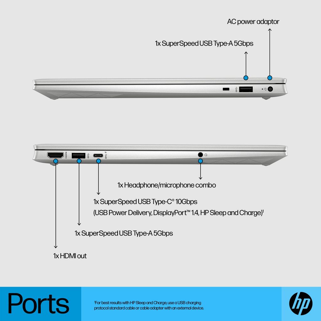 HP Pavilion 15-eg3035TX i7-1355U/ 16GD4/ 512GSSD/ 15.6FHD/ WL/ BT/ 3C41WHr/ ALUp/ W11SL/ 2G_MX550/ VÀNG