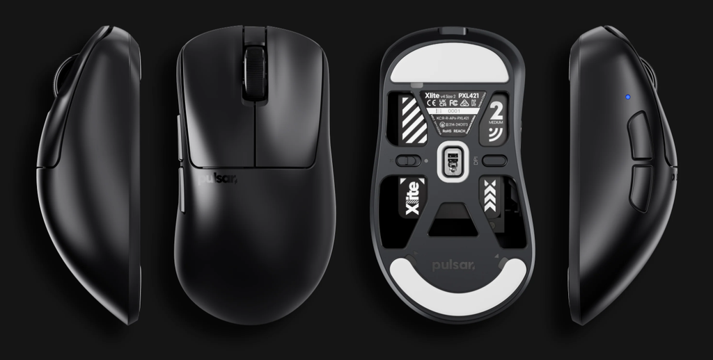 Chuột quang không dây Pulsar Xlite v4 Size2 Black