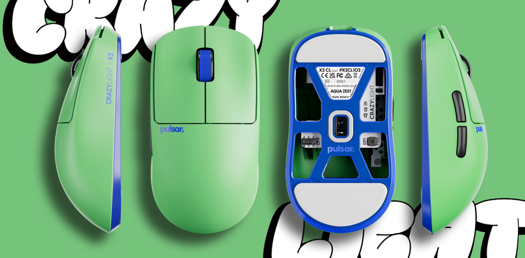 Chuột Pulsar không dây Pulsar X2 CrazyLight Aqua Zest