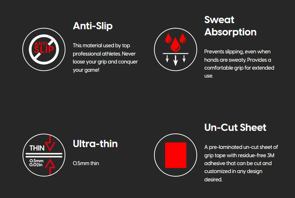  Miếng dán chống trượt cho bàn phím, chuột máy tính Pulsar Supergrip Universal Grip Tape Uncut Sheet 