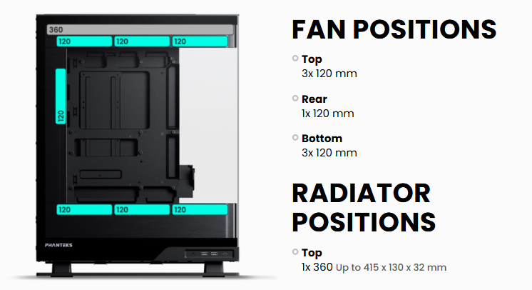Vỏ CPU máy vi tính Phanteks Evolv Series X2 ATX chassis, Tempered Glass Windows, DRGB, Satin Black