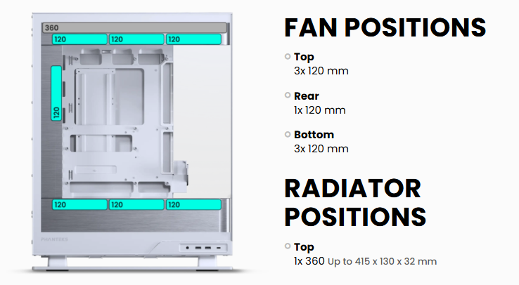 Vỏ CPU máy vi tính Phanteks Evolv Series X2 ATX chassis, Tempered Glass Windows, DRGB, Matte White