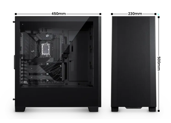 Vỏ CPU máy vi tính Phanteks 523 Series XT Pro Ultra ATX Case, Tempered Glass, 4x M25-140 DRGB Fan, Black