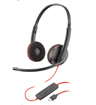 TAI NGHE Poly Blackwire 3220 Stereo USB-C Headset +USB-C/A Adapter