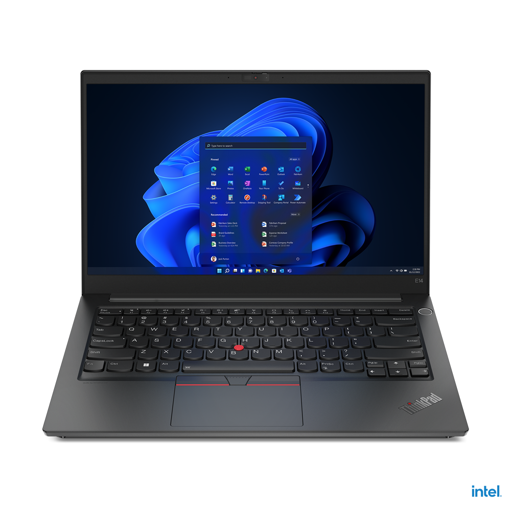 Laptop Lenovo ThinkPad E14 Gen 4/ Intel Core i7-1255U/ 8GD4/ 256GSSD/ 14.0FHD/ FP/ IR/ WL+BT/ 3C45/ W11/ LEDKB/ Black