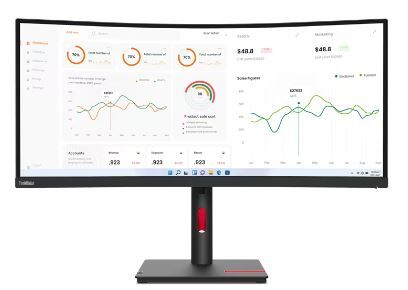  Màn Hình Lenovo ThinkVision T34w-30 34INCH/ 3440x1440/ 1500R/ HDMI/ DP/ RJ45/ USB-C/ 4USB/ 3Y/ Black 