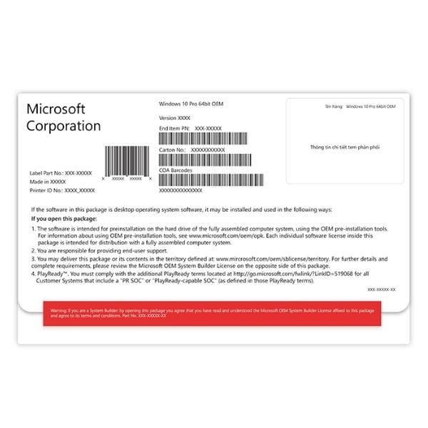  Phần mềm Windows Server CAL 2019 English 1pk DSP OEI 5 Clt User CAL 