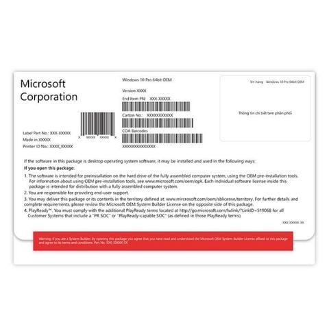  Phần mềm Windows Server CAL 2019 English 1pk DSP OEI 5 Clt User CAL 