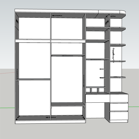  Tủ áo gỗ MDF - MS 002 