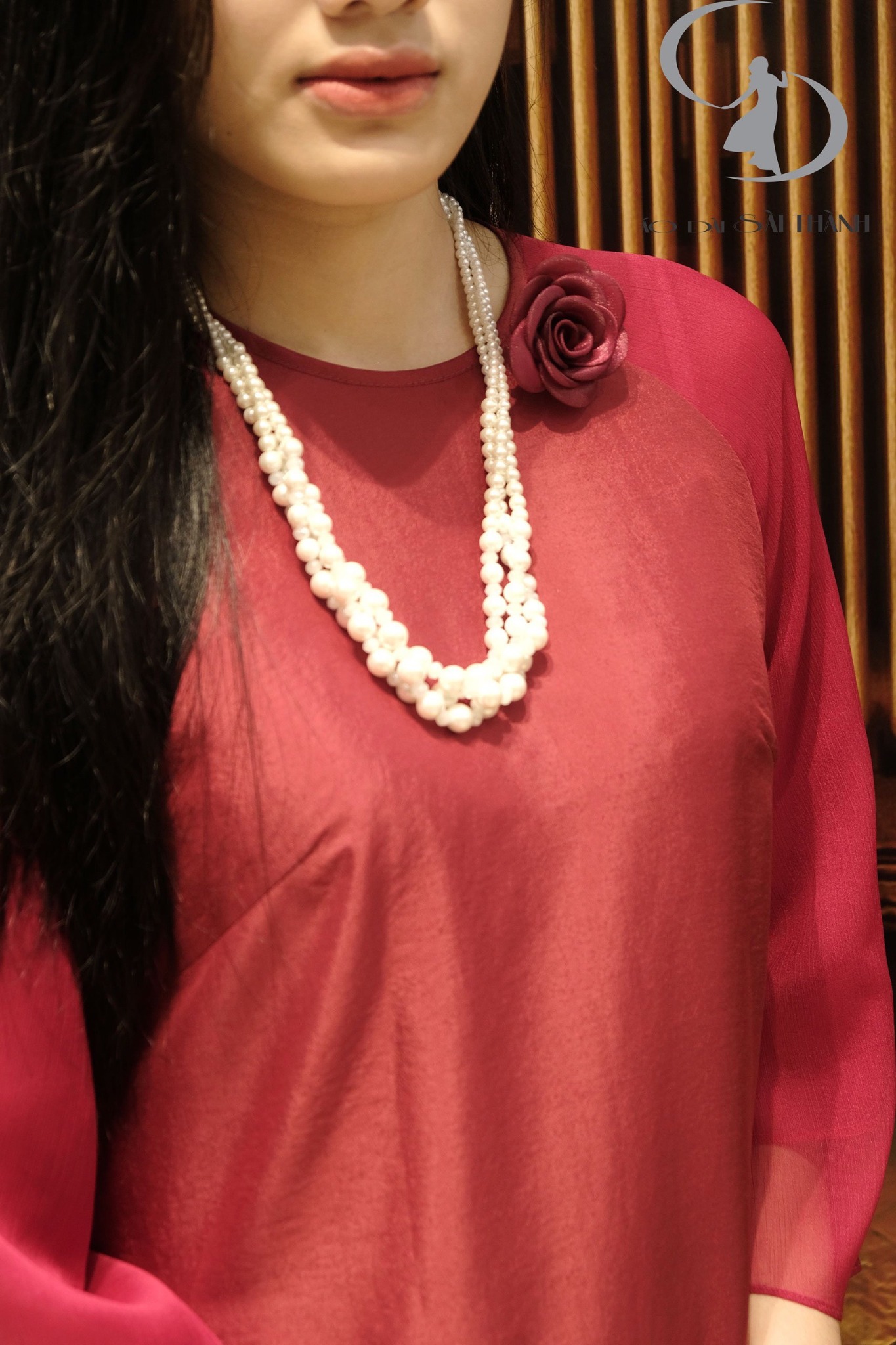 CT0035 Áo dài cách tân tơ óng