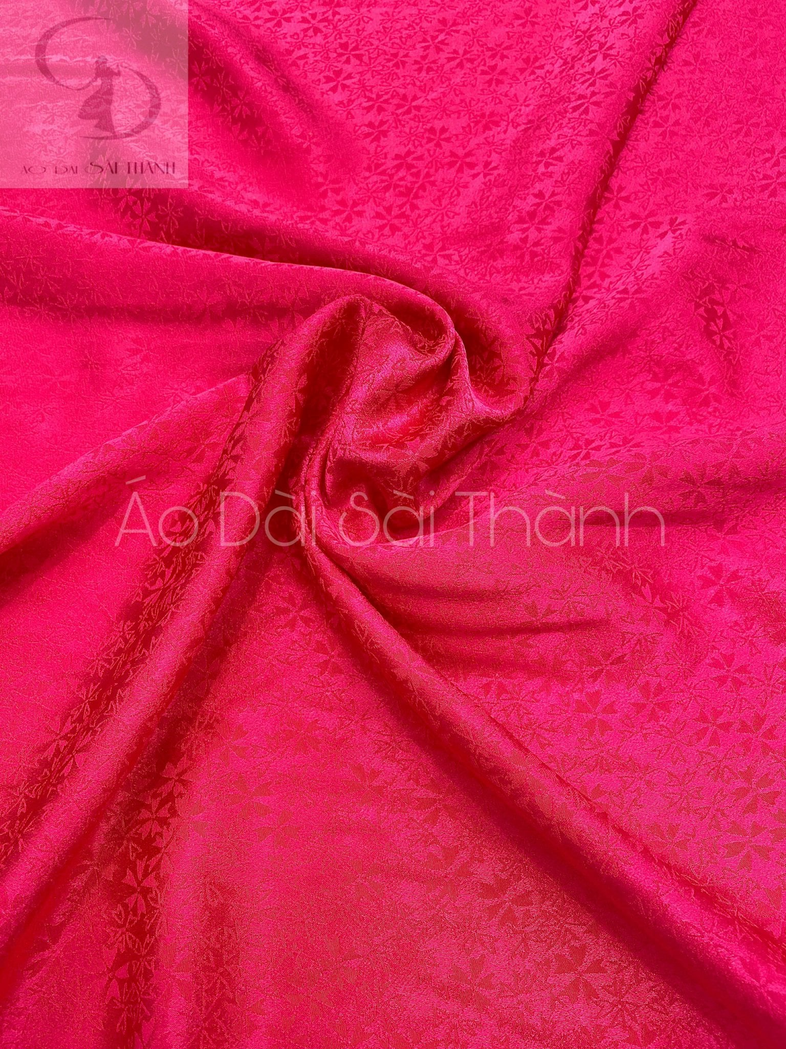 BL009- Vải áo dài lụa bảo lộc màu hồng cánh sen