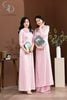 TT0100 -Áo dài hoa hồng xoáy đính hoa vai