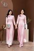 TT0100 -Áo dài hoa hồng xoáy đính hoa vai