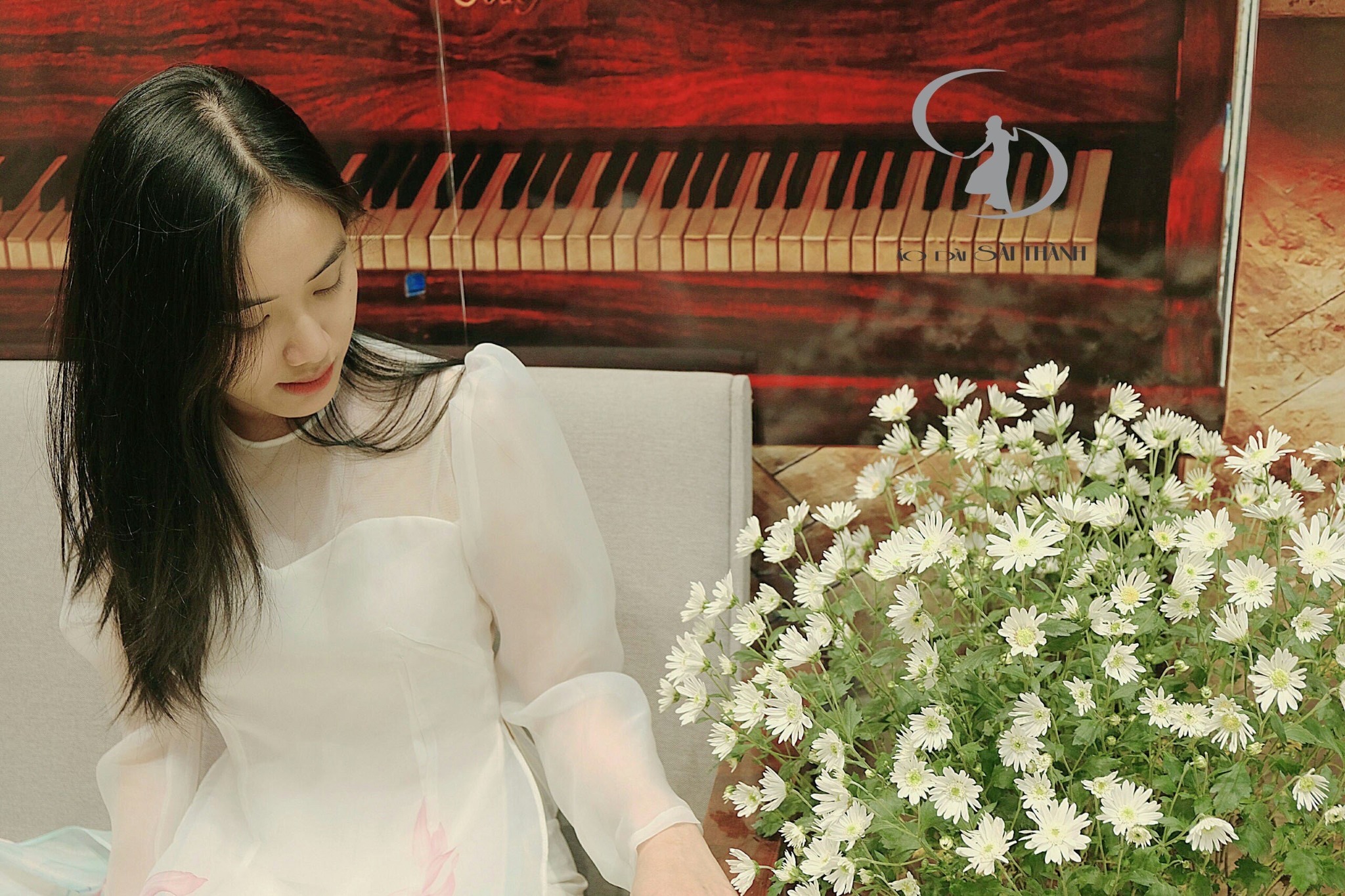 CT0033 Áo dài cách tân organda