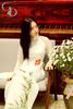 TT0068- Áo dài trắng vẽ hoa đồng nội