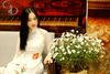 TT0068- Áo dài trắng vẽ hoa đồng nội