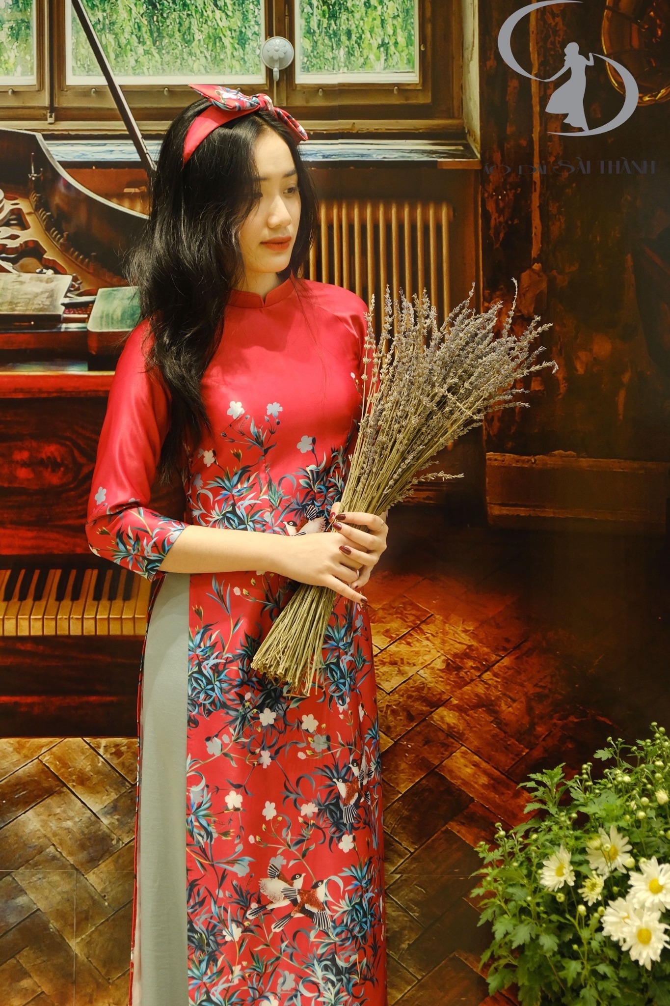 CT0037- Áo dài cách tân táp ta mùa xuân