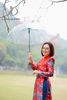 CT0038- Áo dài cách tân táp ta đỏ mùa xuân