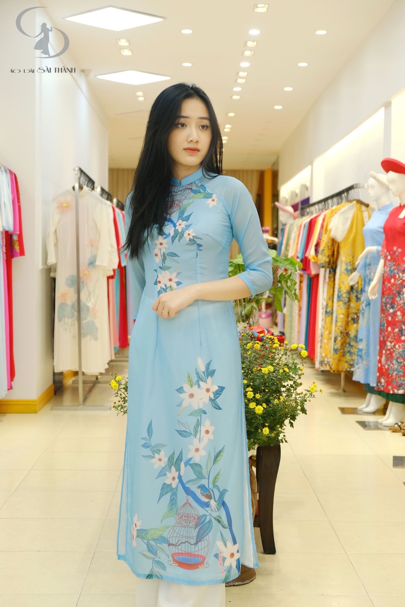 CT0032 Áo dài cách tân thủy tiên