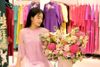 CT0040- Áo dài cách tân voan tơ hoa hồng tím