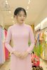 TT0042- Áo dài lụa mặt nhung hồng