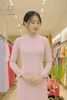TT0042- Áo dài lụa mặt nhung hồng