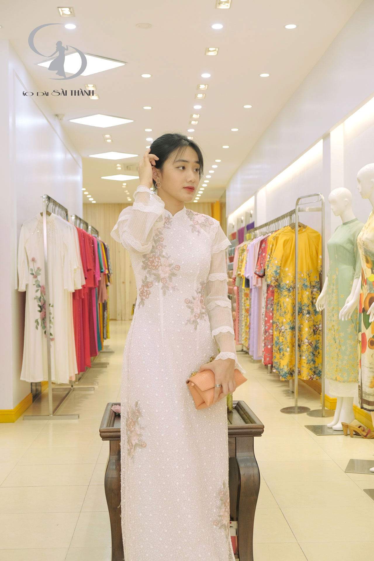 TT0065-ÁO DÀI CƯỚI ZEN TRẮNG