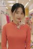 TT0072-ÁO DÀI TRUYỀN THỐNG LỤA NHUNG TRƠN CAM ĐẤT