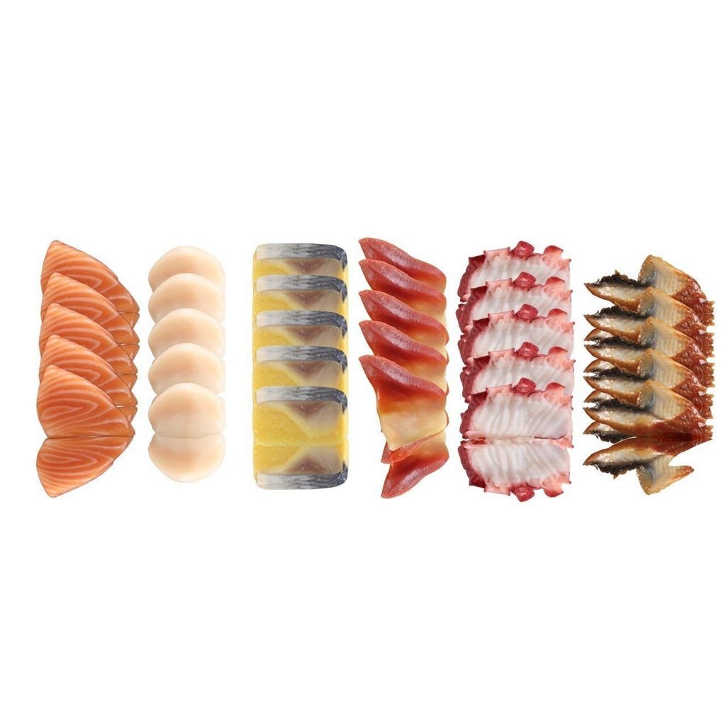  Set 65A 6 Loại Sashimi A (Cồi Sò Điệp, Cá Hồi, Cá Trích Ép Trứng, Bạch Tuộc, Sò Đỏ Hokkigai, Lươn Nhật) (30 Miếng/Phần) 