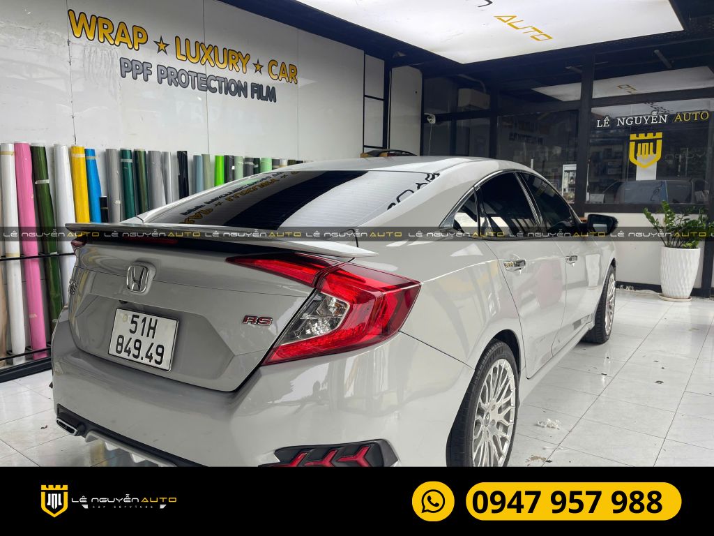 HONDA CIVIC DÁN WRAP ĐỔI MÀU XÁM XI MĂNG