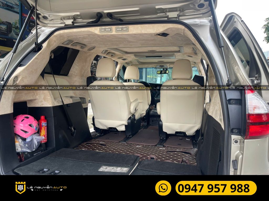 TOYOTA SIENNA 2015 BỌC DA Ý BỌC TRẦN DA LỘN ALCANTARA VÀ LÓT SÀN 6D 360 ĐỘ