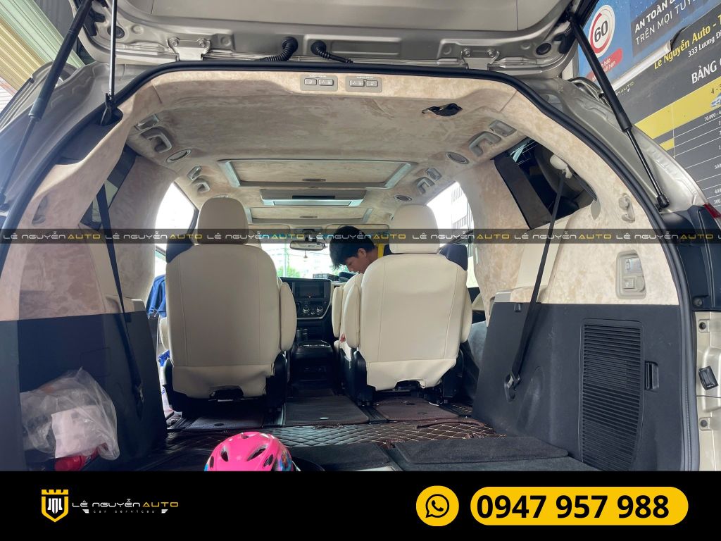 TOYOTA SIENNA 2015 BỌC DA Ý BỌC TRẦN DA LỘN ALCANTARA VÀ LÓT SÀN 6D 360 ĐỘ