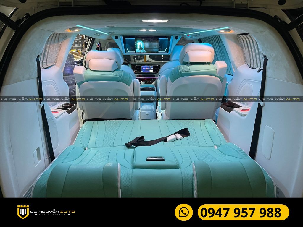 KIA SEDONA ĐỘ GHẾ LIMUOSINE ĐỔI MÀU NỘI THẤT