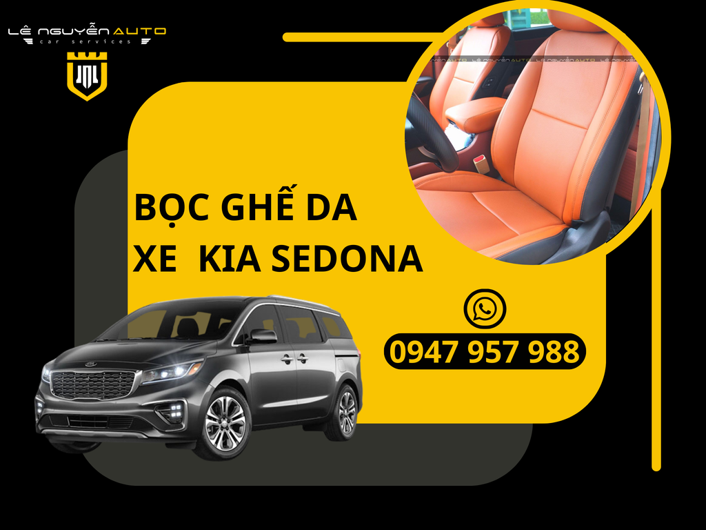 Bọc Ghế Da Đổi Màu Nội Thất KIA Sedona