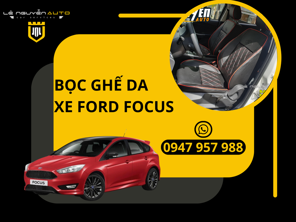 Bọc Ghế Da Ô tô Ford Focus Giả Da Đen