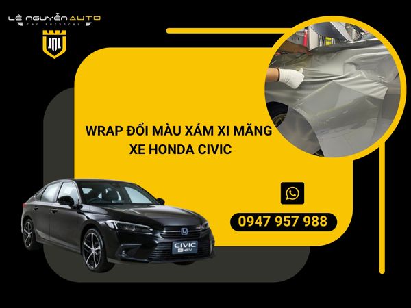  WRAP ĐỔI MÀU XÁM XI MĂNG XE HONDA CIVIC 