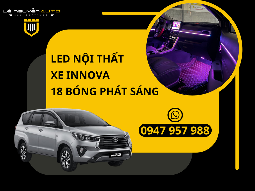 Led Nội Thất Xe Innova 18 Bóng Phát Sáng