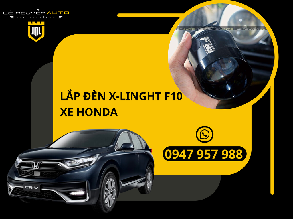 Lắp Đèn X- LIGHT F10 Cho Xe HONDA