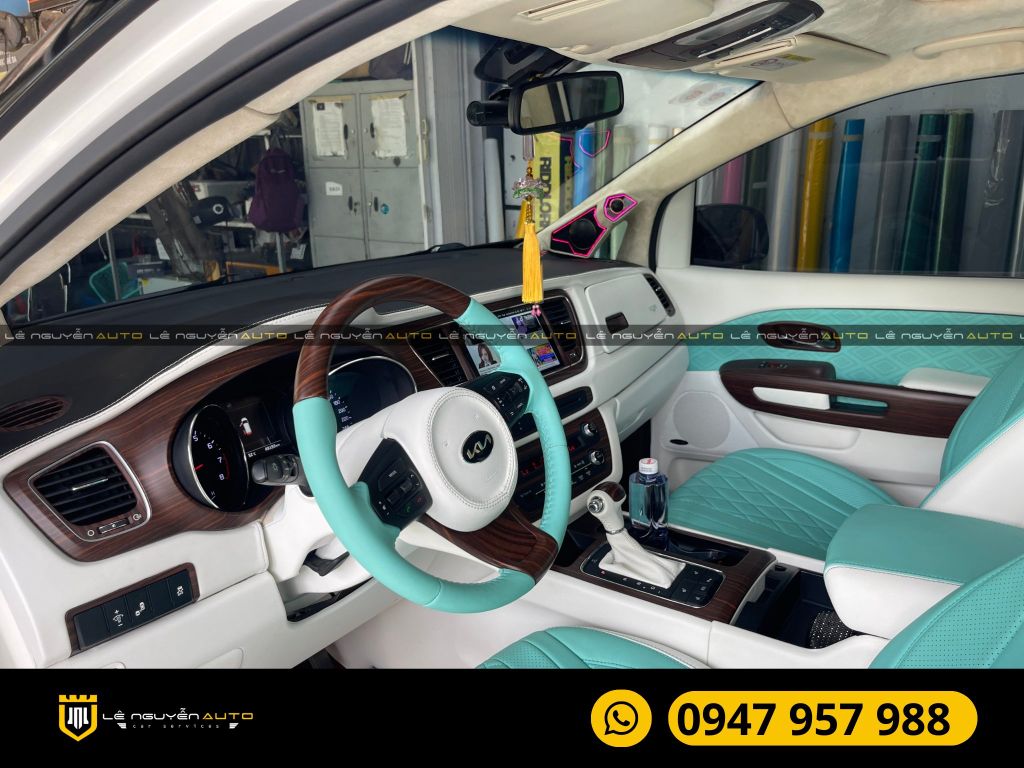 KIA SEDONA ĐỘ GHẾ LIMUOSINE ĐỔI MÀU NỘI THẤT