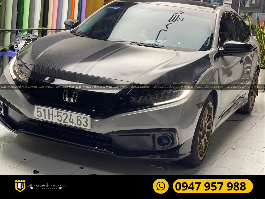 WRAP ĐỔI MÀU XÁM XI MĂNG XE HONDA CIVIC