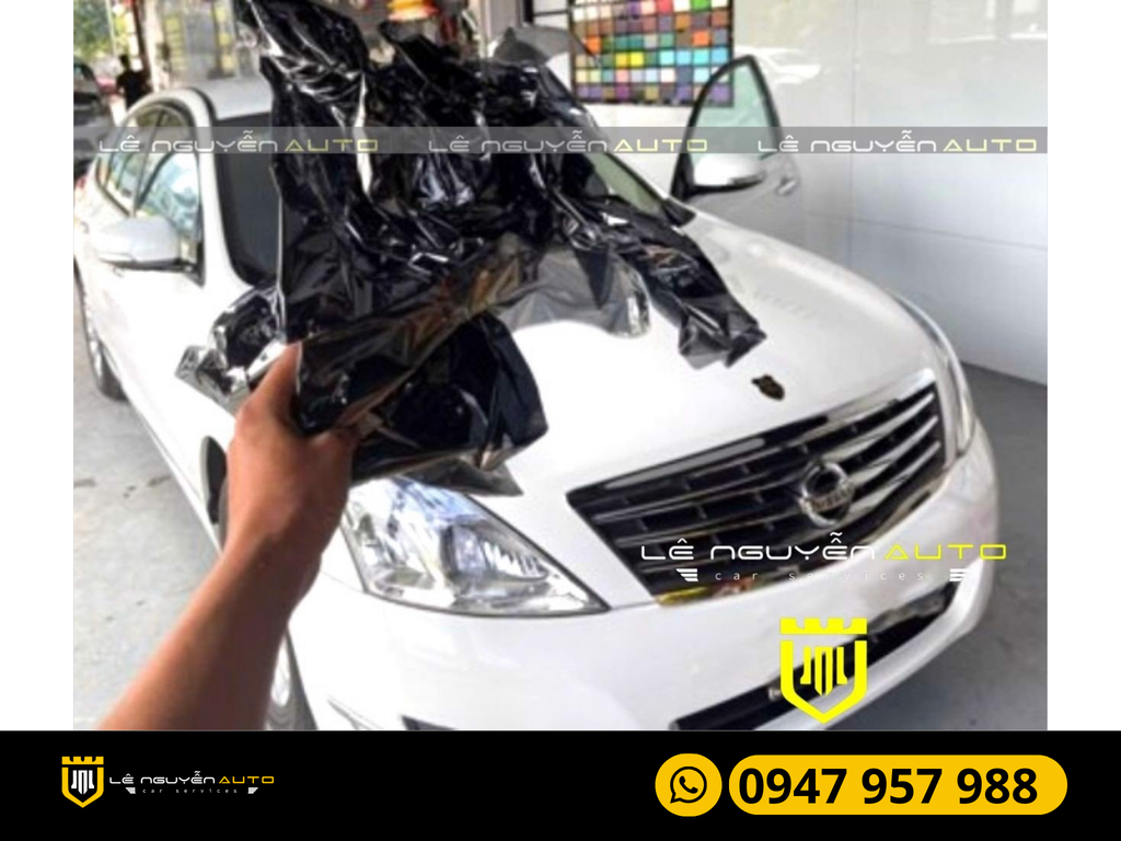 Gỡ Phim Cũ Dán Phim Mới Xe Nissan Teana