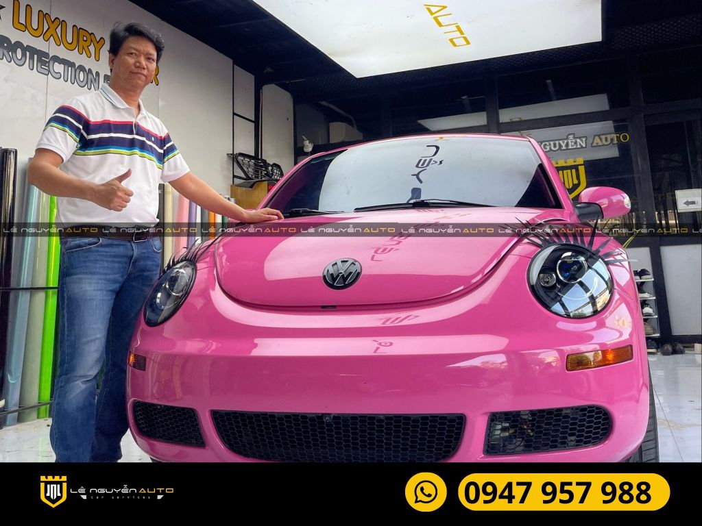 WRAP ĐỔI MÀU HỒNG XE VOLKSWAGEN BEETLE DUNE