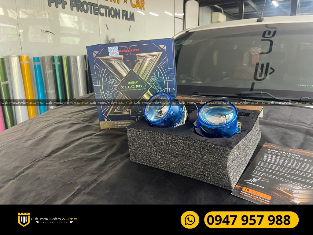 XE TRAILBLAZER ĐỘ ĐÈN BI TĂNG SÁNG AOZOOM DOMAX XLED PRO