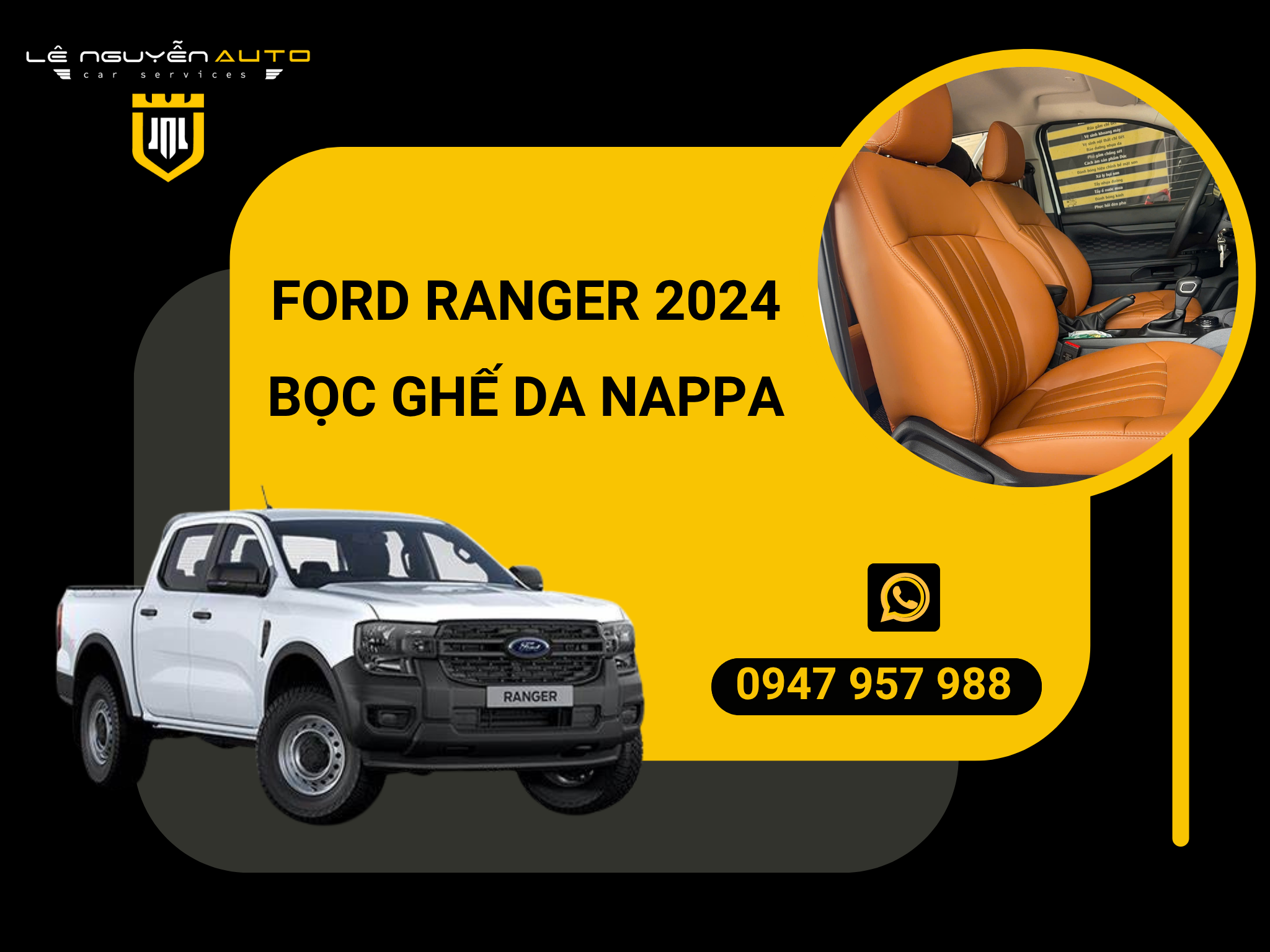  FORD RANGER 2024 BỌC GHẾ DA NAPPA 