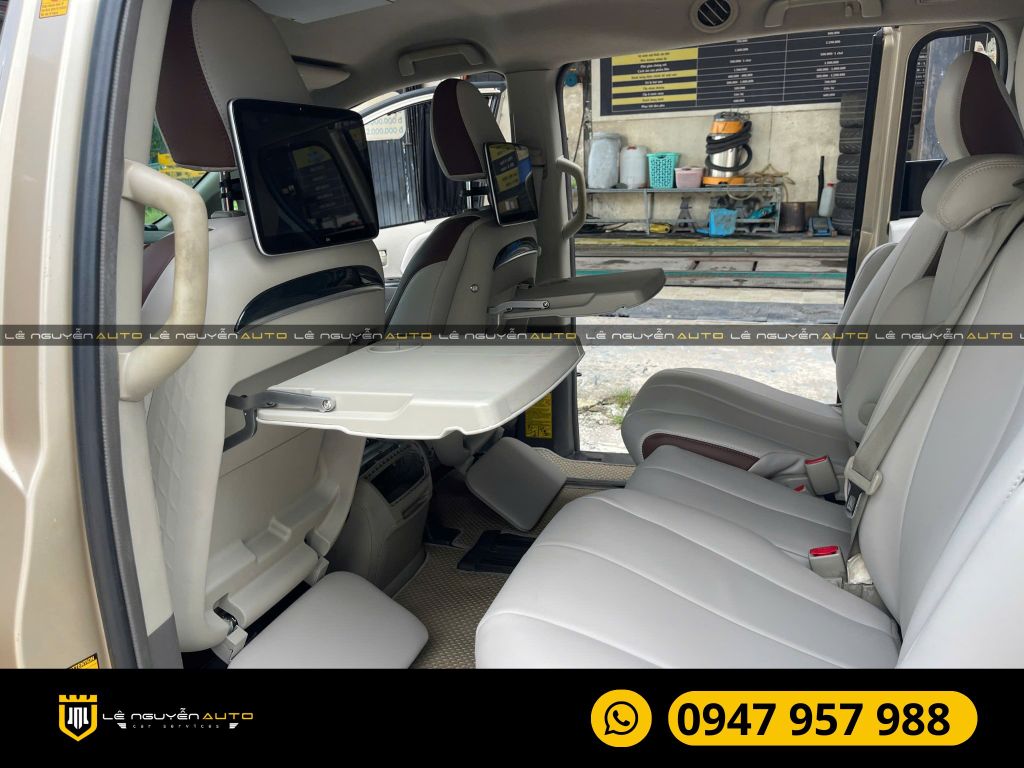 TOYOTA SIENNA BỌC GHẾ DA NAPPA BÀN LÀM VIỆC ỐP LƯNG GHẾ CHỈNH ĐIỆN