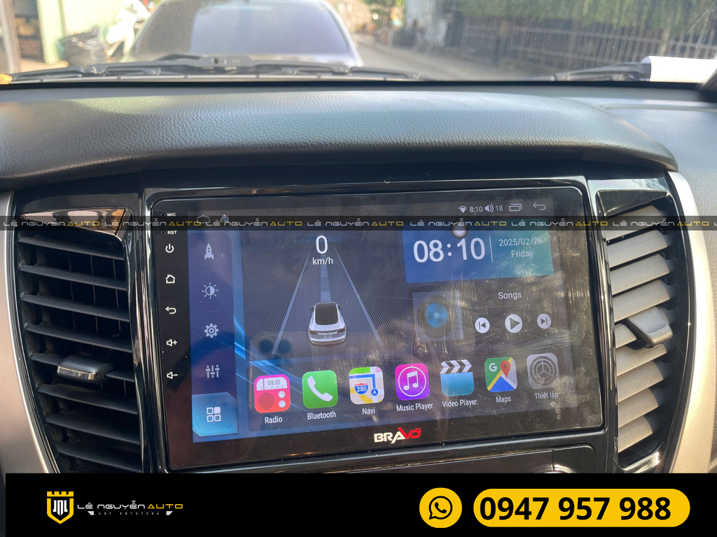 MÀN HÌNH ANDROID BRAVO LẮP XE PAJERO SPORT